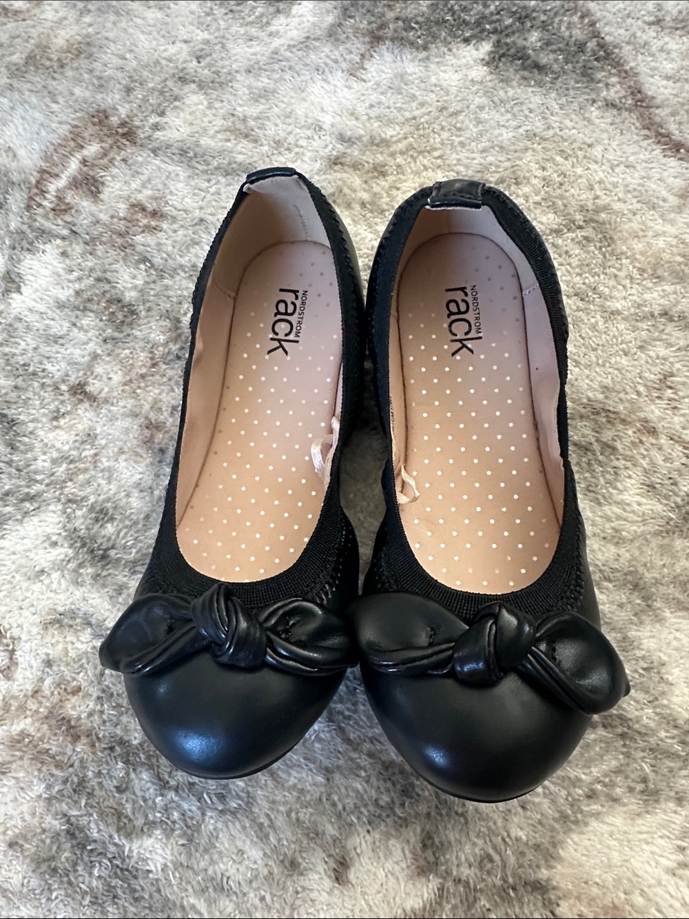 NWOT Wonder Nation Black Knot-Front Girls' Ballet Flats